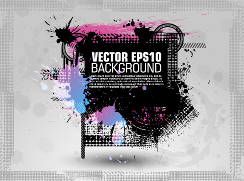 ect with grunge background vector 01 Fashion splash effect with grunge background vector 01