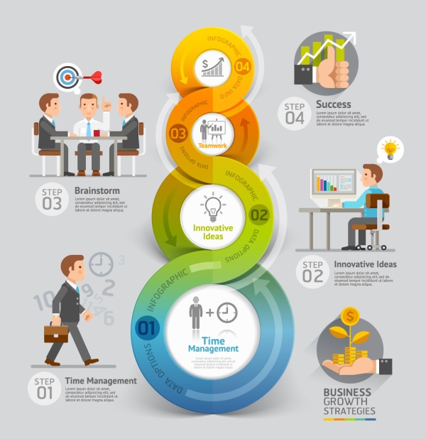 Financial and social infographics vector graphics