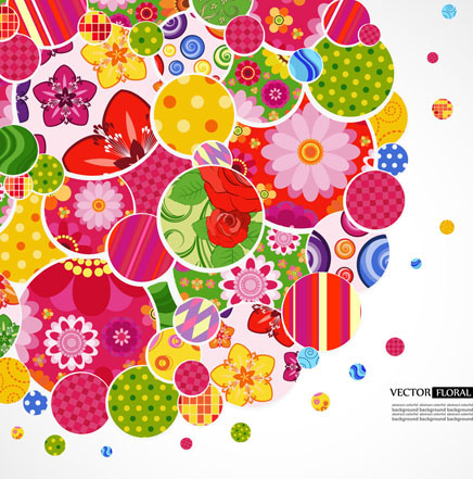 Set of Floral patterns elements vector 03