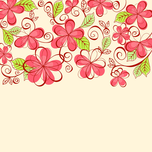 Set of Floral patterns elements vector 04