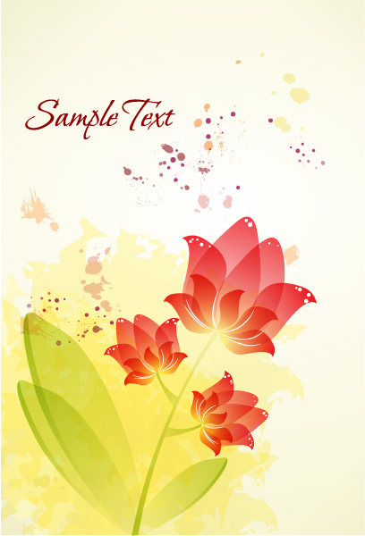 Flower illustrations vector background 25