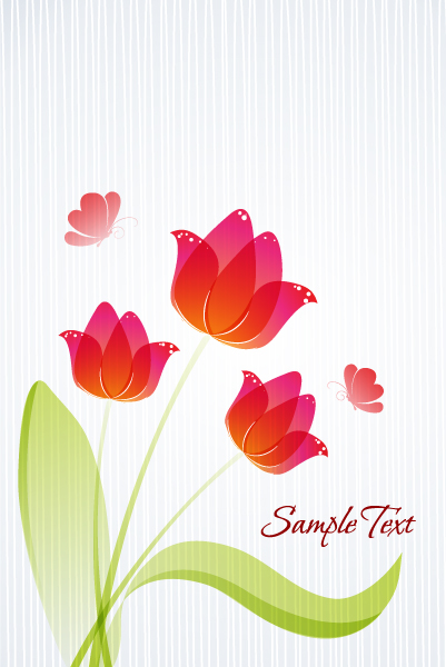 Flower illustrations vector background 26