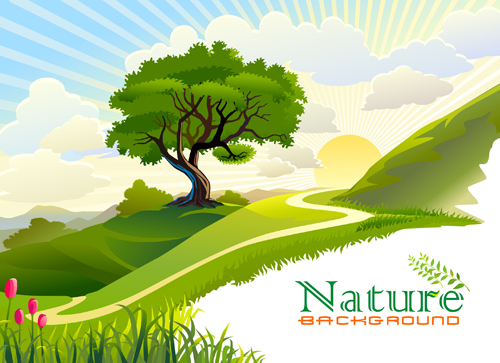 Green of Nature elements vector 01