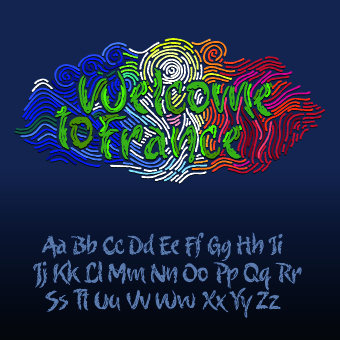 Hand drawn alphabet font vector set 02