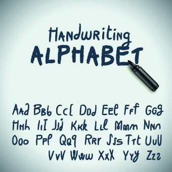 Hand drawn alphabet font vector set 04