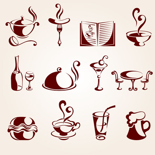 Hand drawn chocolate logos vector material 02
