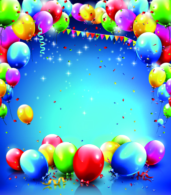 happy birthday Creative background colored birthday balloon 
