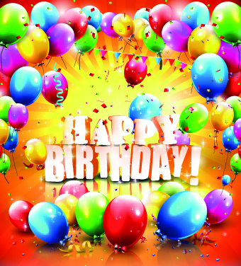 happy birthday Creative background creative colored birthday balloon 