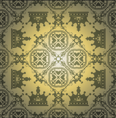 Luxury crown vector seamless pattern vector 01