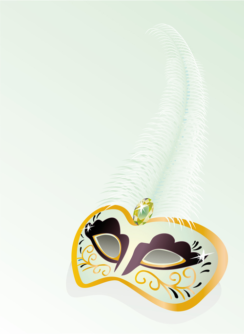 Mask with Masquerade design vector 04
