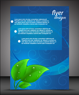 Modern style blue flyer cover vector 03