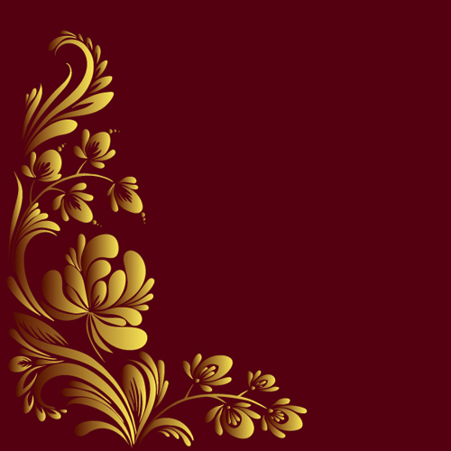 Ornate floral decorative border corner 01