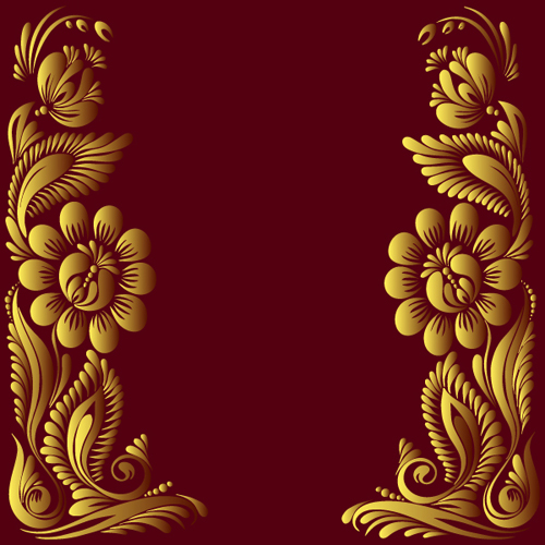 Ornate floral decorative border corner 02