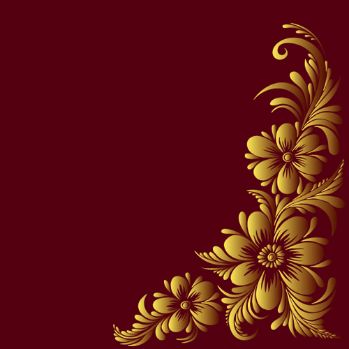Ornate floral decorative border corner 04