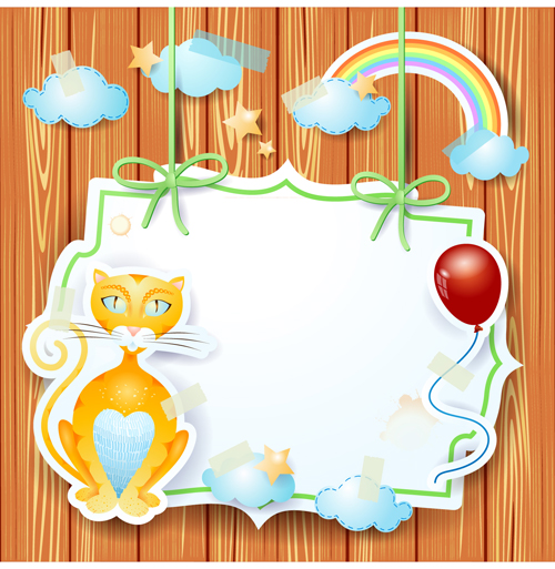 Cartoon Paper Cards vector graphics 05