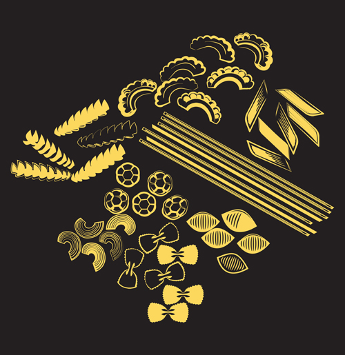 Different Pasta elements vector set 01
