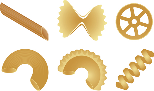 Different Pasta elements vector set 02