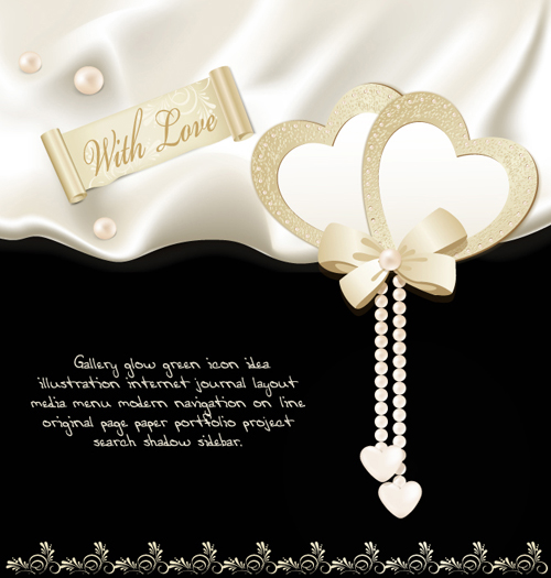 pearl ornate jewelry heart card 