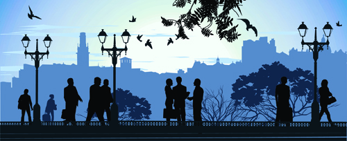 silhouettes silhouette romantic people city 