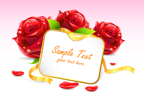Spring flower elements Greeting Cards vector 01