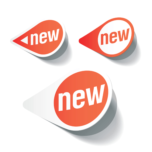 Color discount Stickers design vector graphics 04