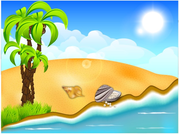Beautiful Summer beach background 02