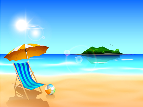 y beach creative background vecor 01 Summer holiday beach creative background vecor 01