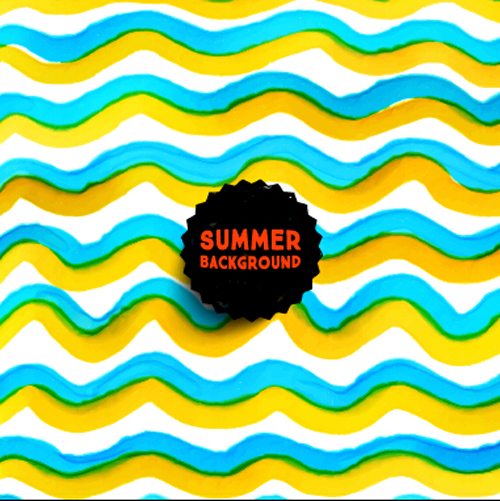 Summer watercolor pattern vector material 01