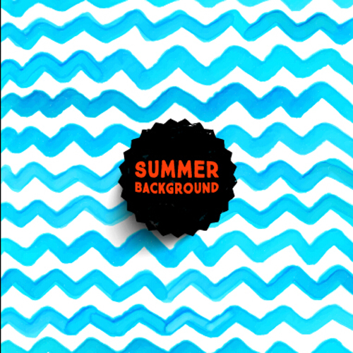 Summer watercolor pattern vector material 02
