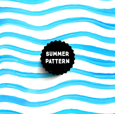 Summer watercolor pattern vector material 04