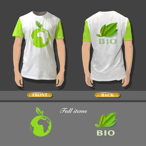 T shirt front and back creative design vector set 01