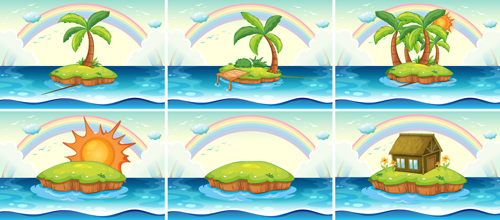 Tropical travel sea background vector 01