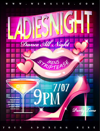 Various of party poster creative vector 01