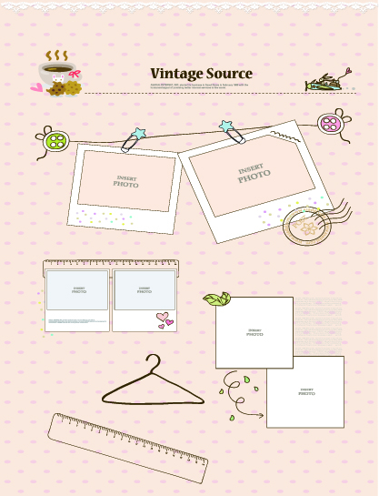 Vintage source elements vector 01