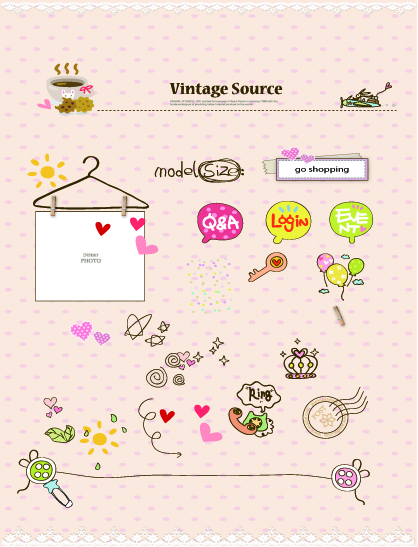 Vintage source elements vector 02