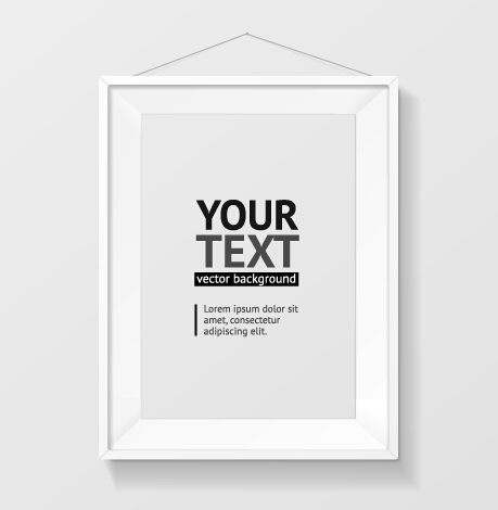 White photo frame background vector