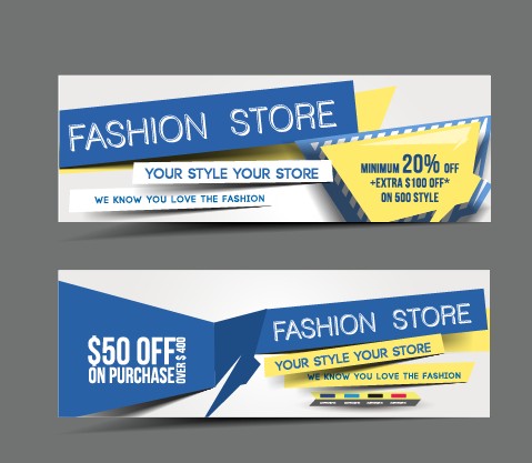 Stylish elements banners vector 02
