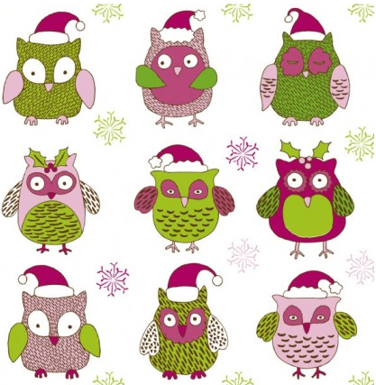 owl cute christmas cartoon 
