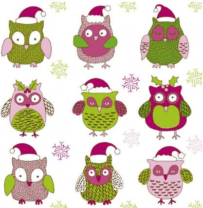 Cartoon christmas owl cute vector Cartoon christmas owl cute vector