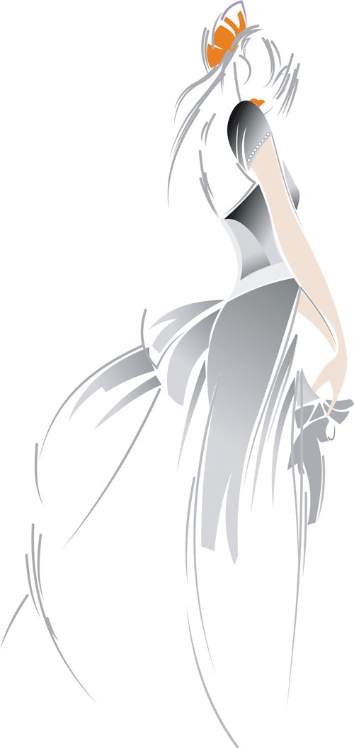 Hand drawn Fashion woman elements vector 01
