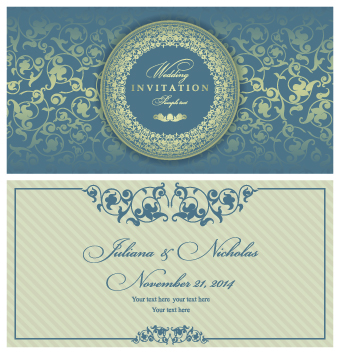 wedding Retro font invitation cards invitation floral card 
