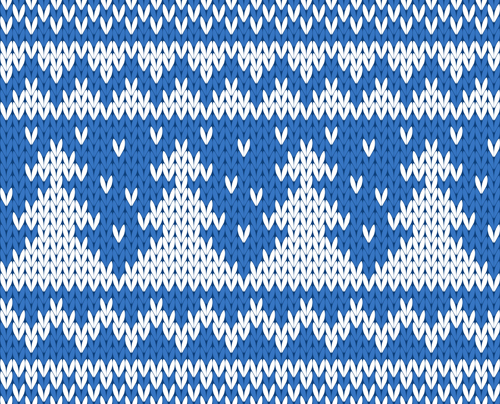 knitted fabric christmas pattern vector set 02