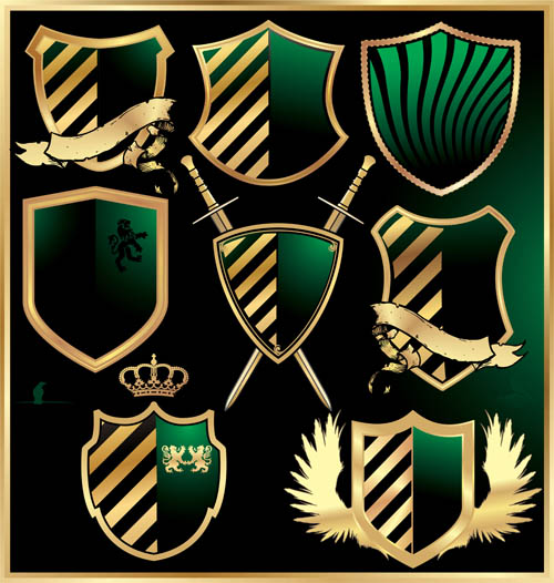 luxurious royal shield vector material 01