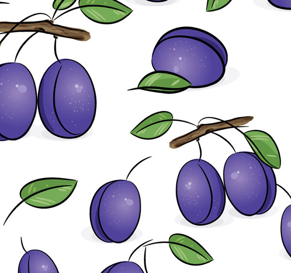 Set of Various vivid fruits vector 04