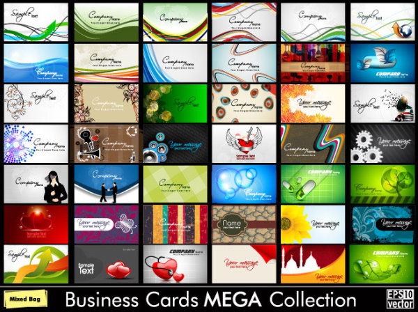 Set of Business cards design elements vector 02