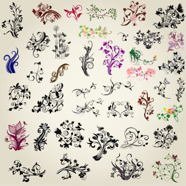 Ornaments design elements vector graphic art 01