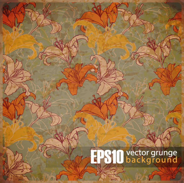 Vector grunge background with Retro elements 05