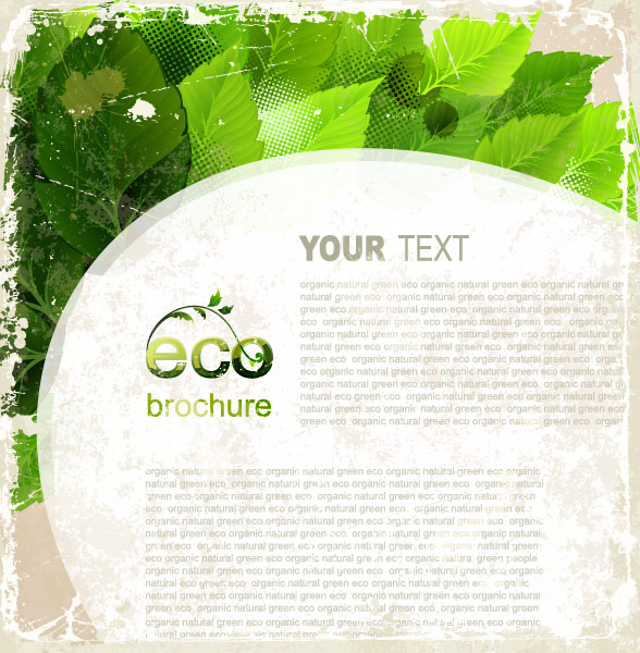 green background with leaves vector 03