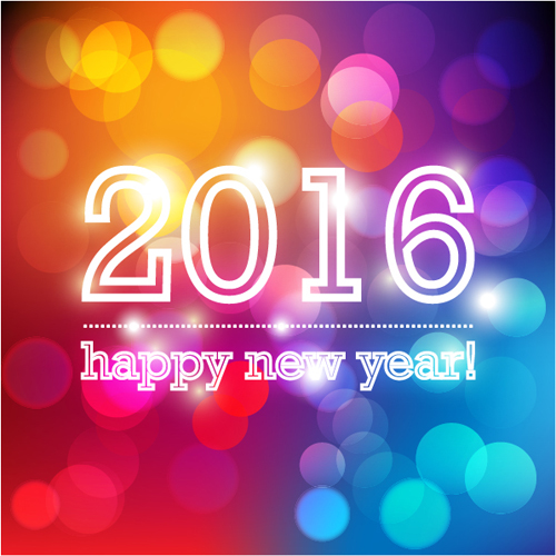 2016 New Year with Halation background vector 2016 New Year with Halation background vector