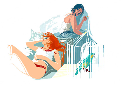 Elements of couple room Vector